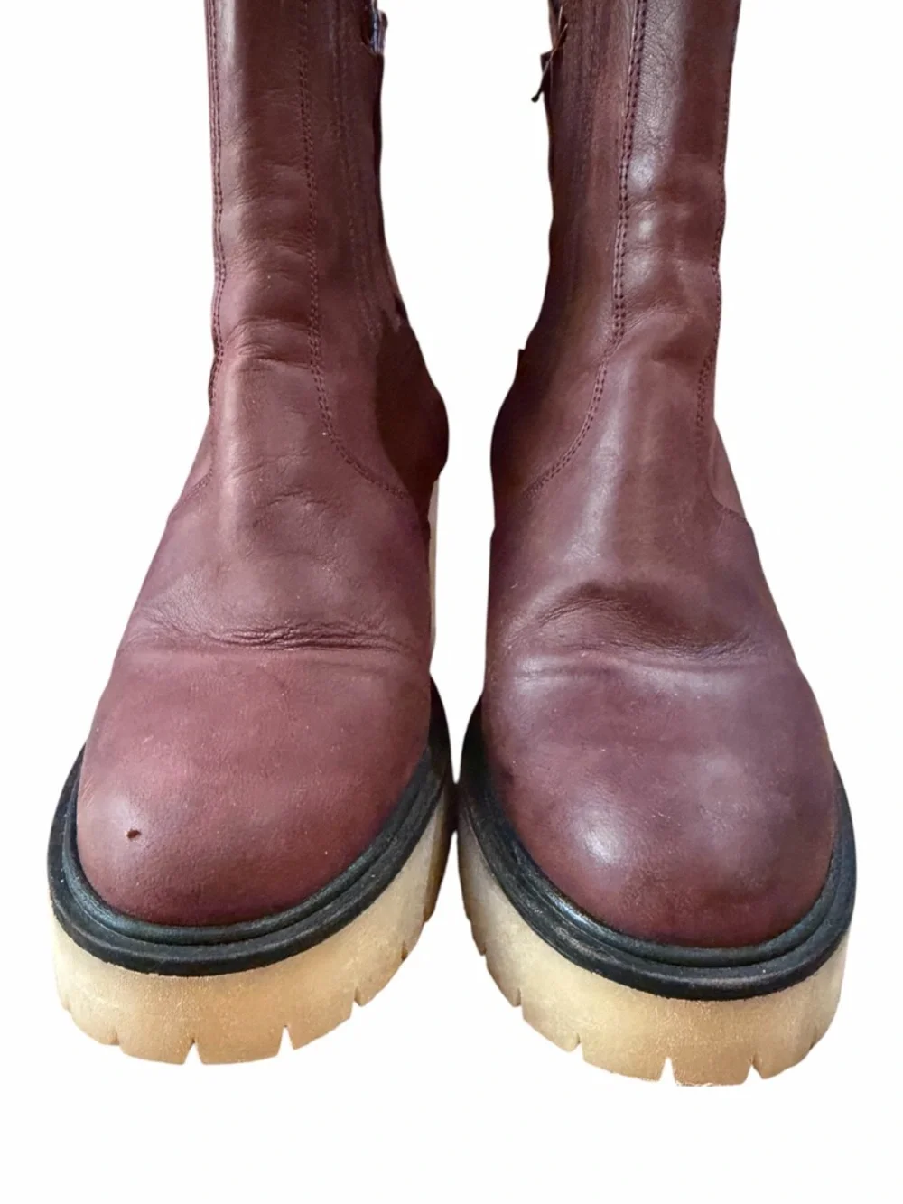 FREE PEOPLE‎ James Leather Chelsea Boot Cherry Chocolate Burgundy 38.5 8